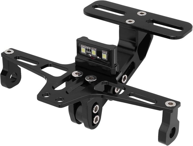 Windance Motorcycle License Plate Bracket,Universal Adjustable Fender Eliminator Kit, CNC Aluminum Tail Tidy holder with LED light (Black) - Image 4